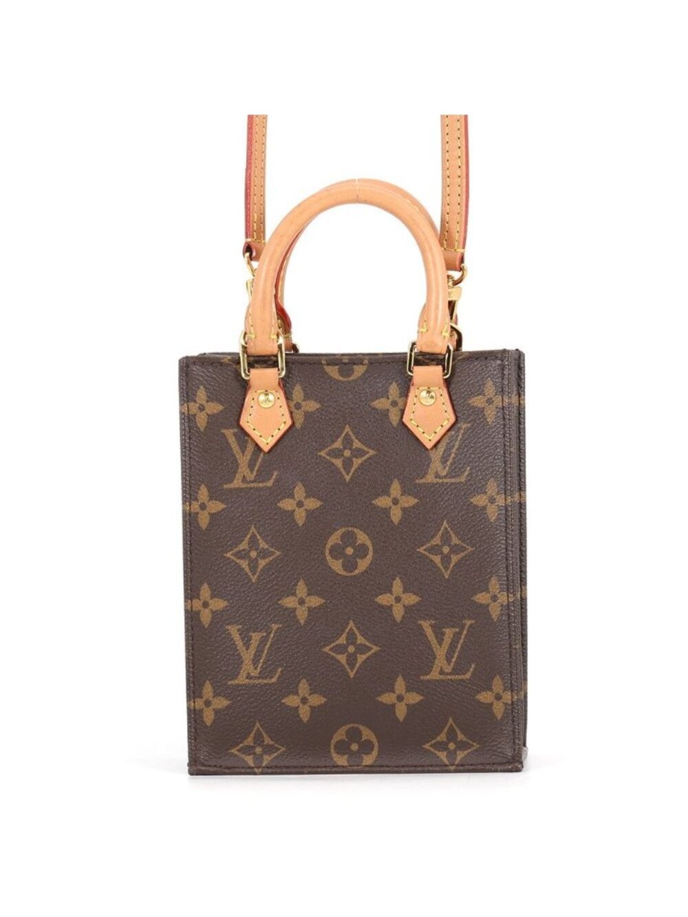 Louis Vuitton Handbag Monogram Petite Sac Plat Mini Bag 2-Way